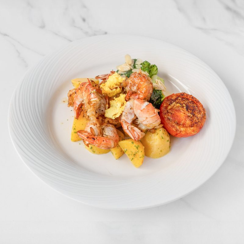 Gegrillte Riesengarnelen mit Folienkartoffeln