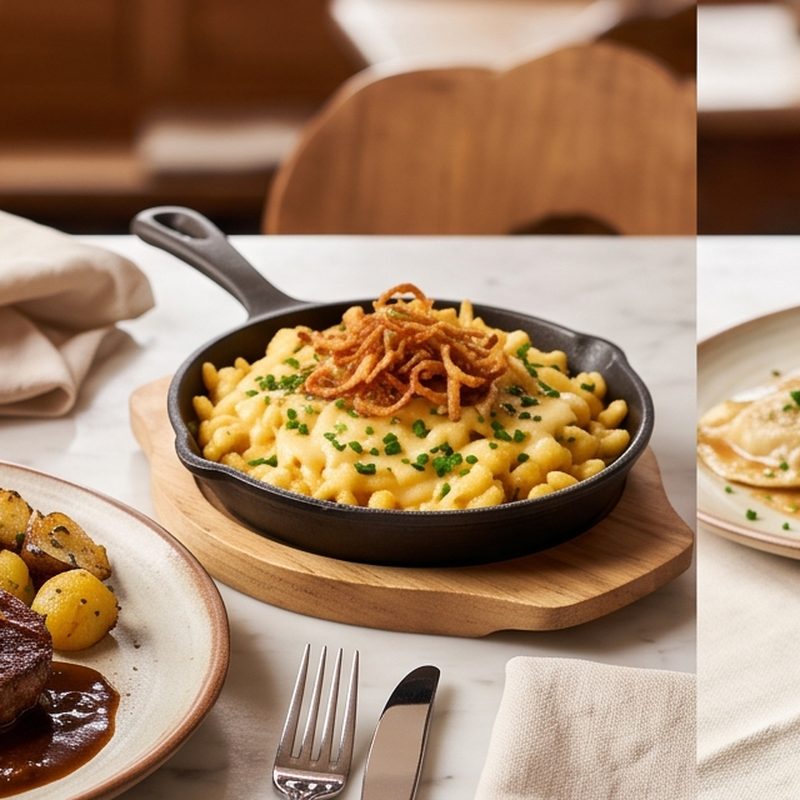 Käsespätzle mit grünem Salat