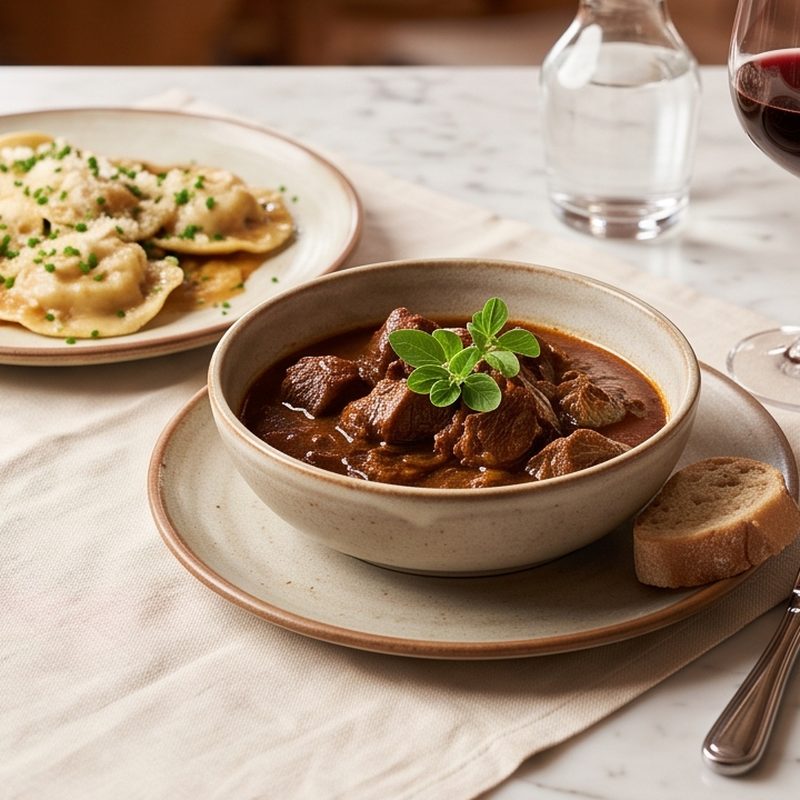 Wiener Saftgulasch mit Brot