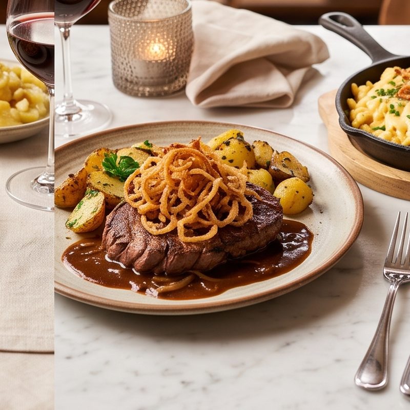 Zwiebelrostbraten mit Bratkartoffeln